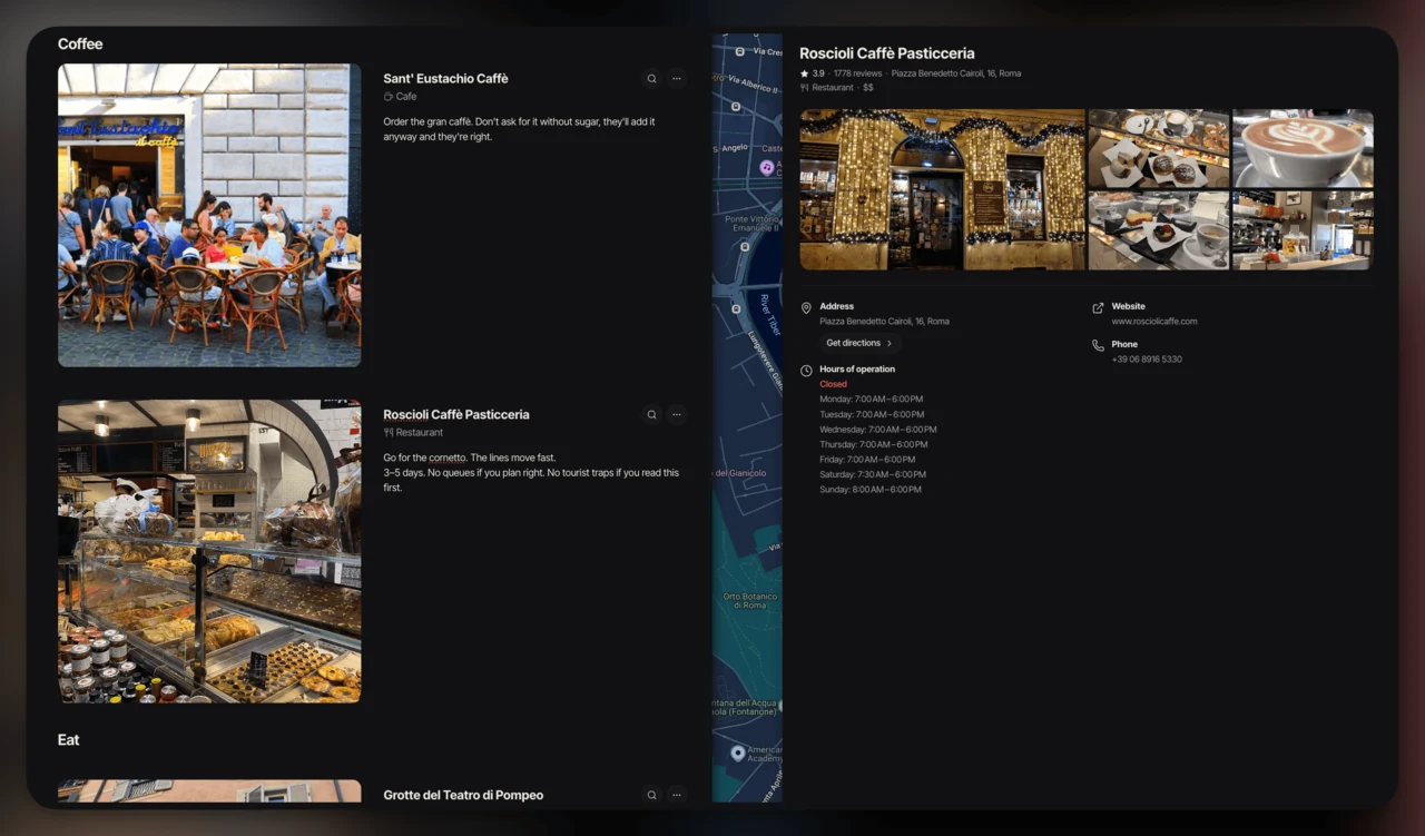 Curated place lists